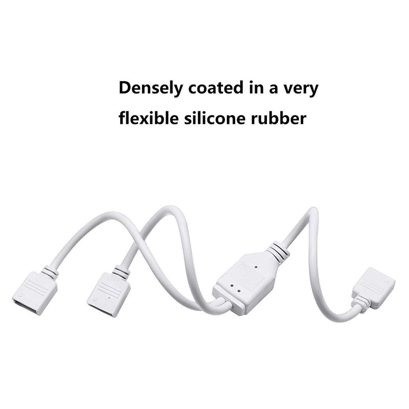 SUPERNIGHT LED Strip Splitter Connector 4 Pins 1 to 2 Y- Splitter Cables for 5050 3528 RGB LED Light Strip with 9 Male 4-pin Plugs (3-Pack) - Image 5